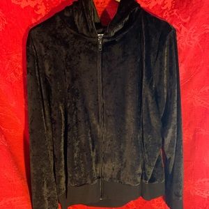 Cozy Black Velvet DKNY Zip Up